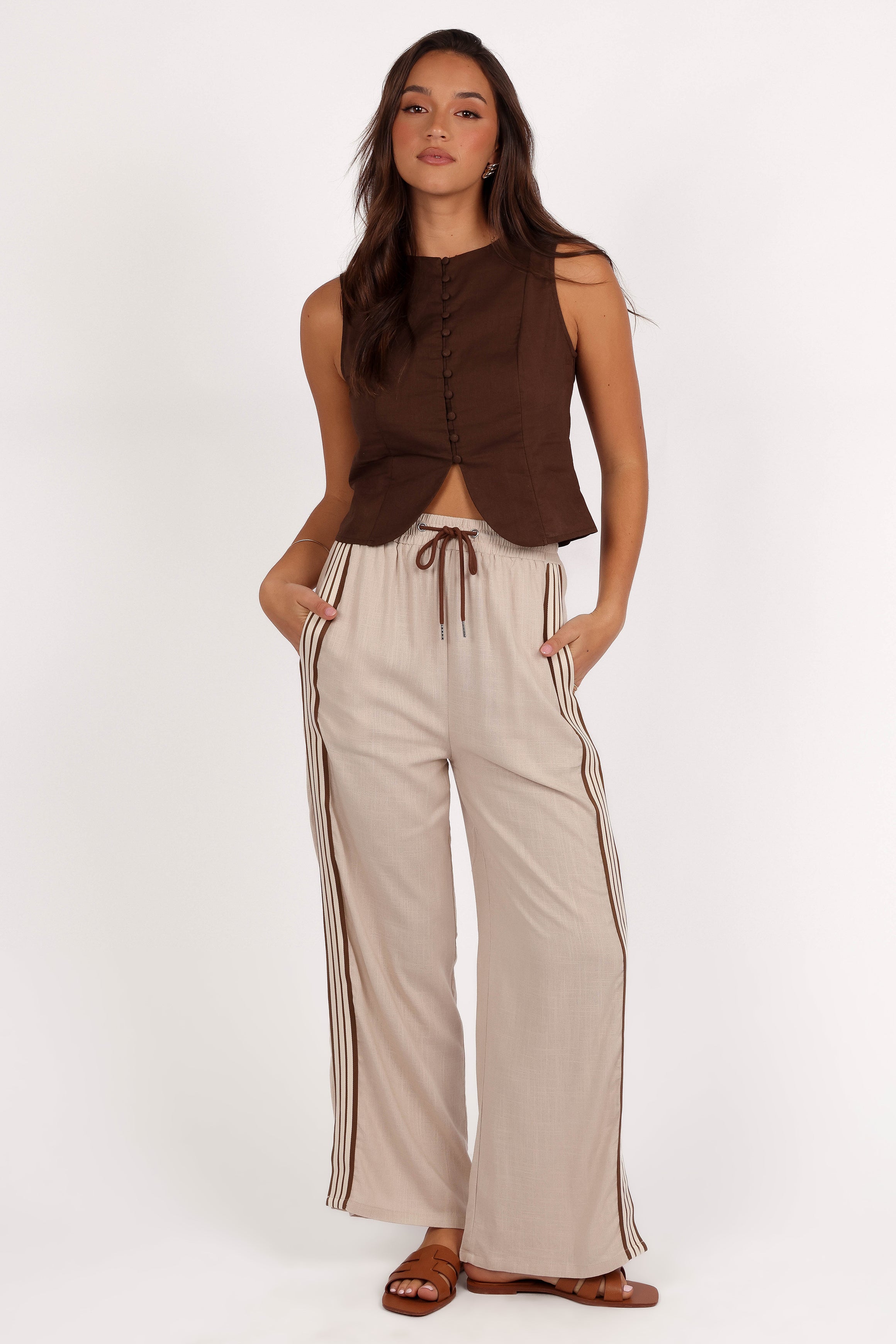 Jenner Pant Women's High Waisted Casual Trousers - Beige | Comfortable & Stylish for Work, Travel & Everyday Wear