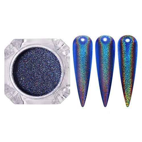 Holographic Dip Nail Powder Set - Mirror Polishing Chrome Pigments for Nail Art, Manicure & Pedicure - Laser Dazzling Dust with Neon & Sequin Effects - Perfect for Parties, Weddings, and Special Occasions (Color 09)