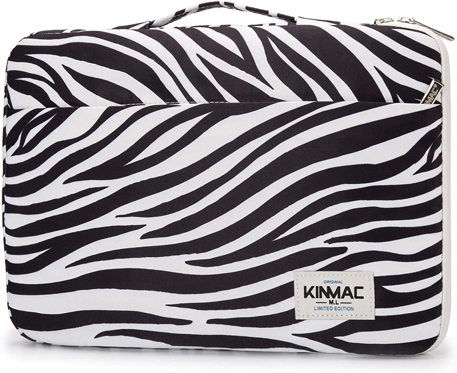 360° Waterproof Laptop Sleeve Case for MacBook Pro 16 & 15-15.6 Inch Laptops - Shockproof Protective Bag with Handle (Zebra Print) - Perfect for Travel, Work & School Commute