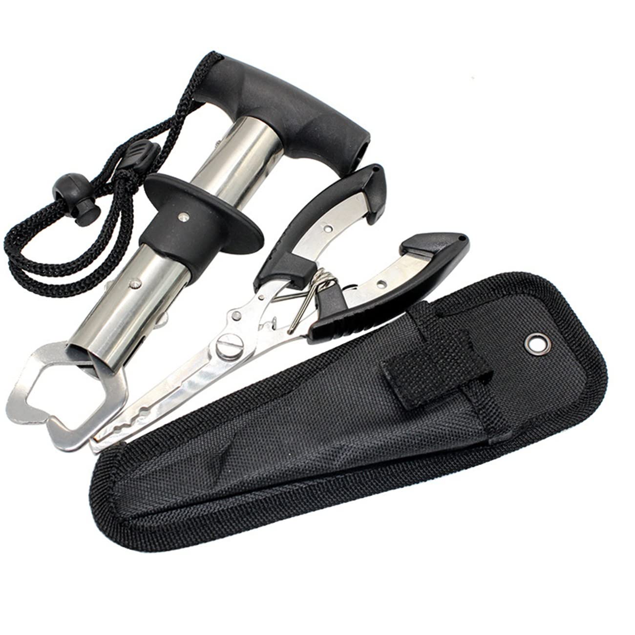 **Premium Stainless Steel Fishing Pliers & Fish Gripper Set - Hook Remover, Split Ring Pliers, Lip Grabber - Lightweight Fishing Tools for Men - Perfect for Saltwater, Freshwater & Ice Fishing Gifts**