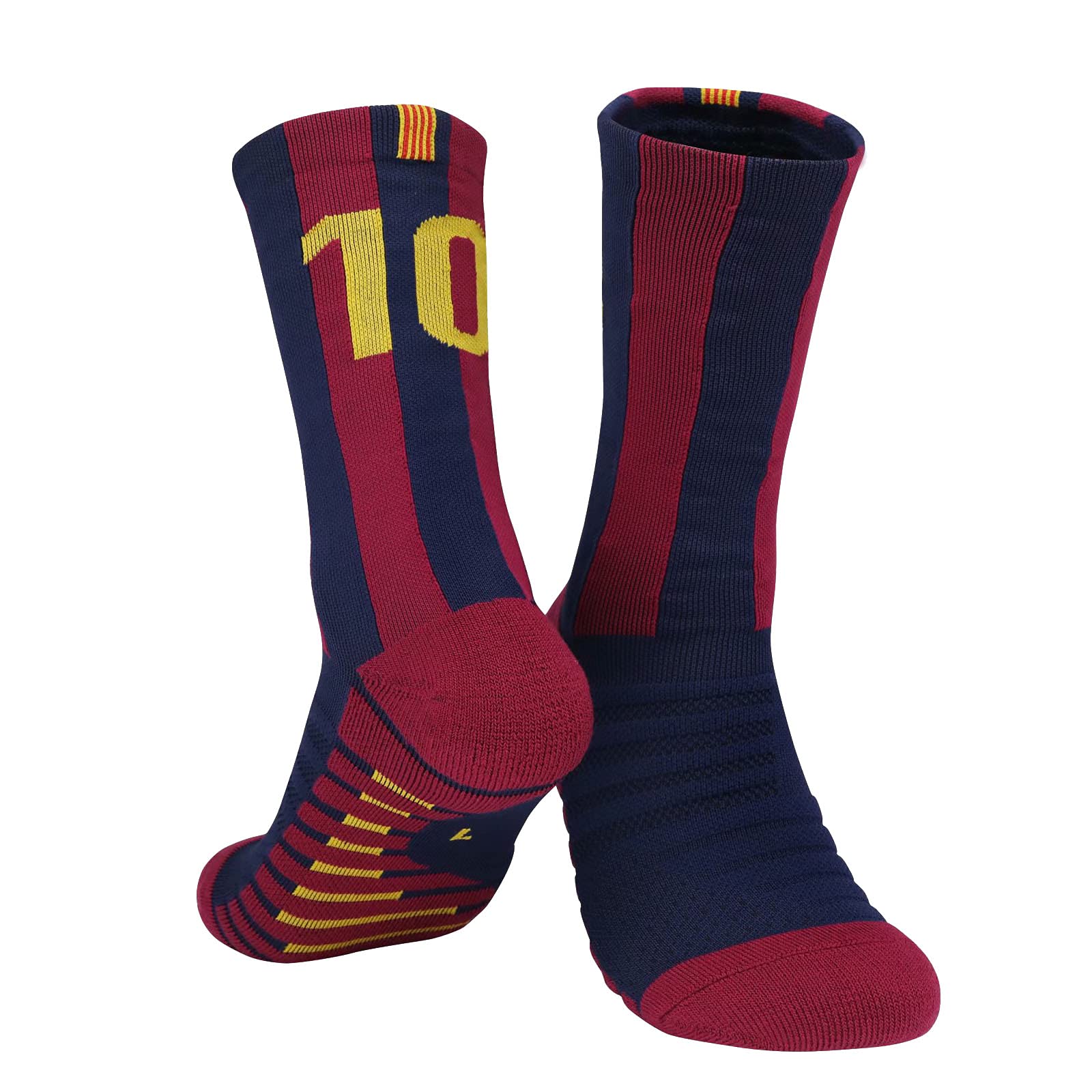 Men's Soccer Socks - Anti-Slip Cushioned Compression Socks for Football, Basketball & Running | Team Sports Performance Socks for Athletes & Gym Training