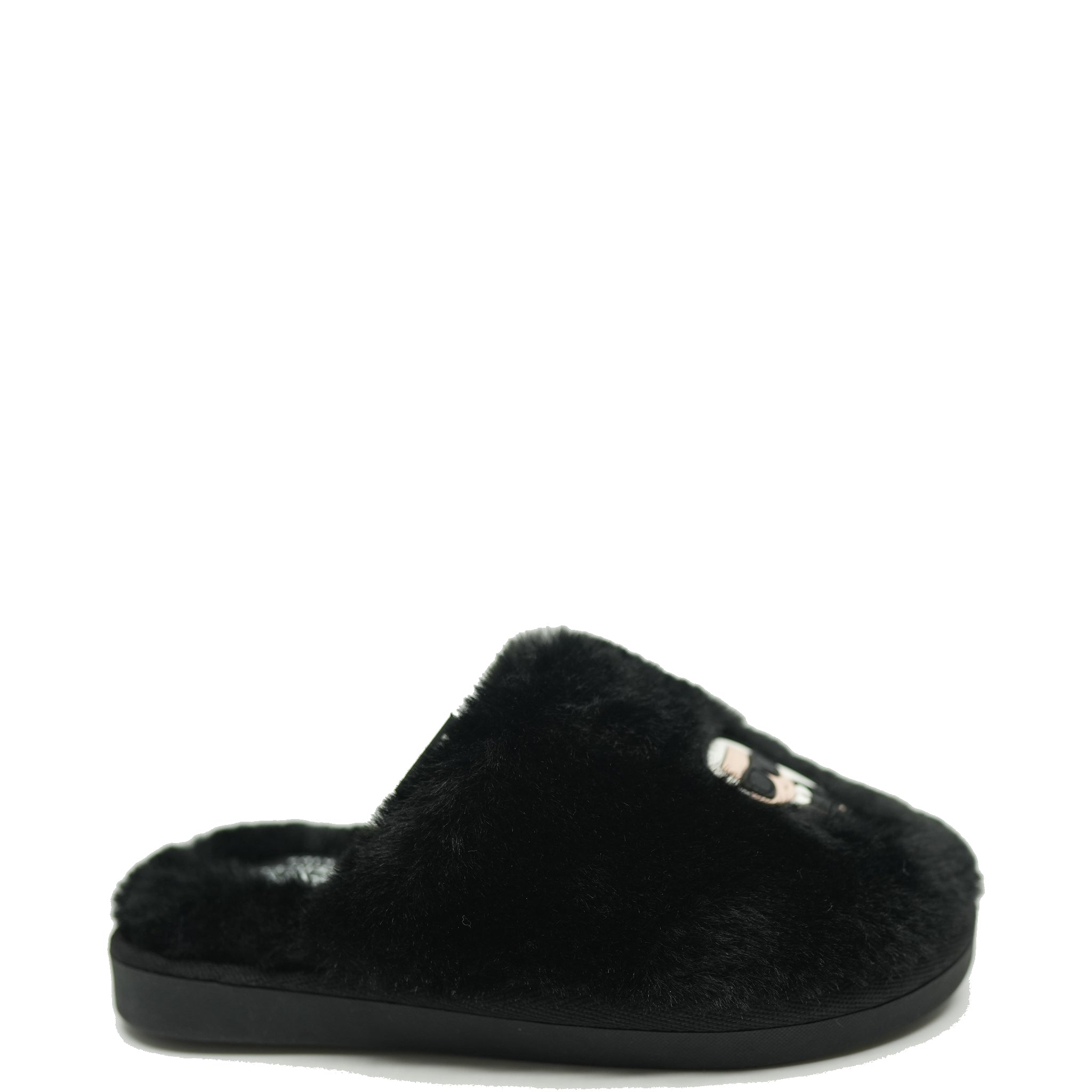 Karl Lagerfeld Black Fur Slide Sandals - Luxe Comfort for Women | Perfect for Lounging, Beach & Summer Outfits