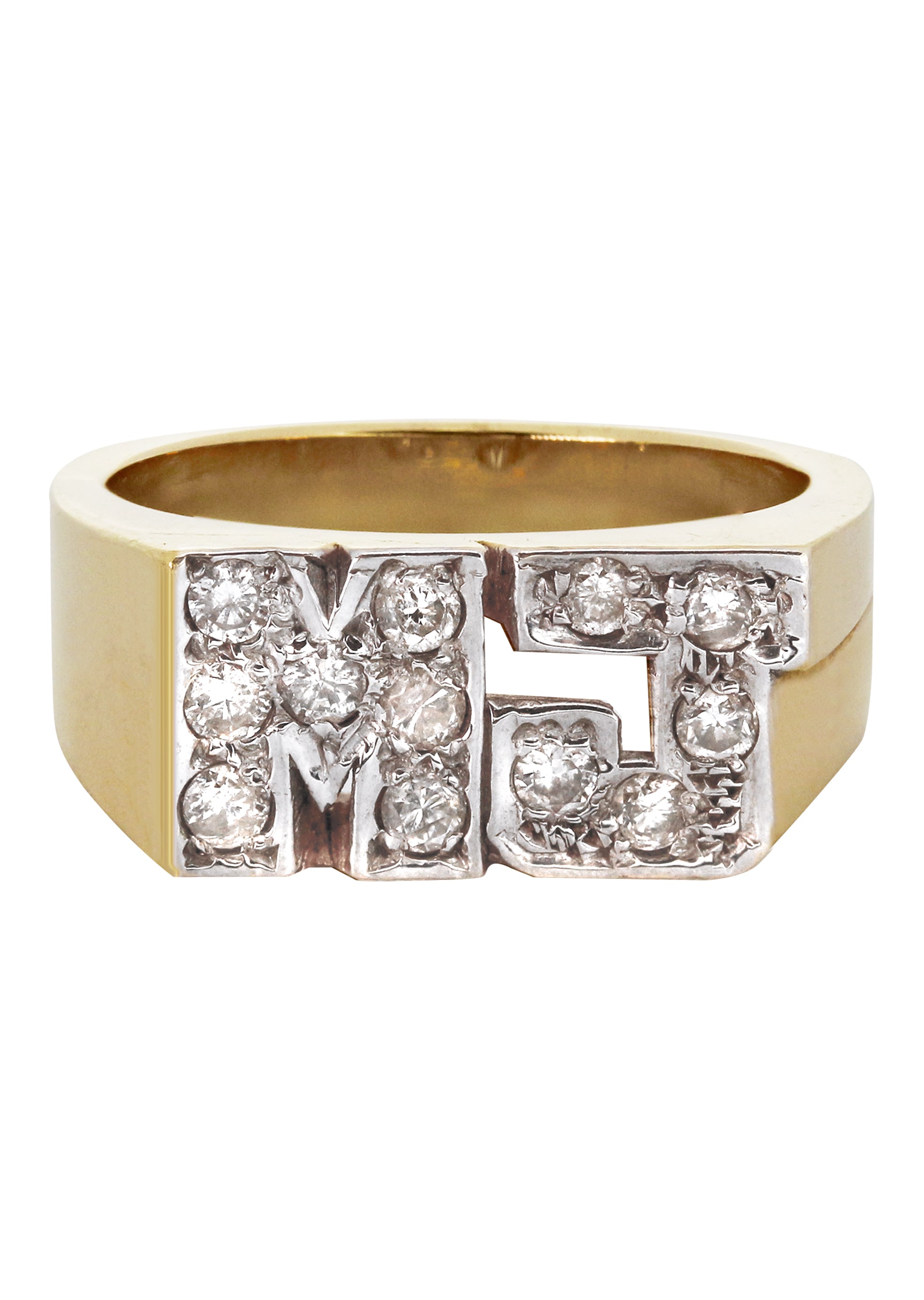 14K Gold Diamond Initial Name Ring for Women - Personalized Custom Letter Ring - Elegant Jewelry Gift for Birthday, Anniversary & Valentine's Day