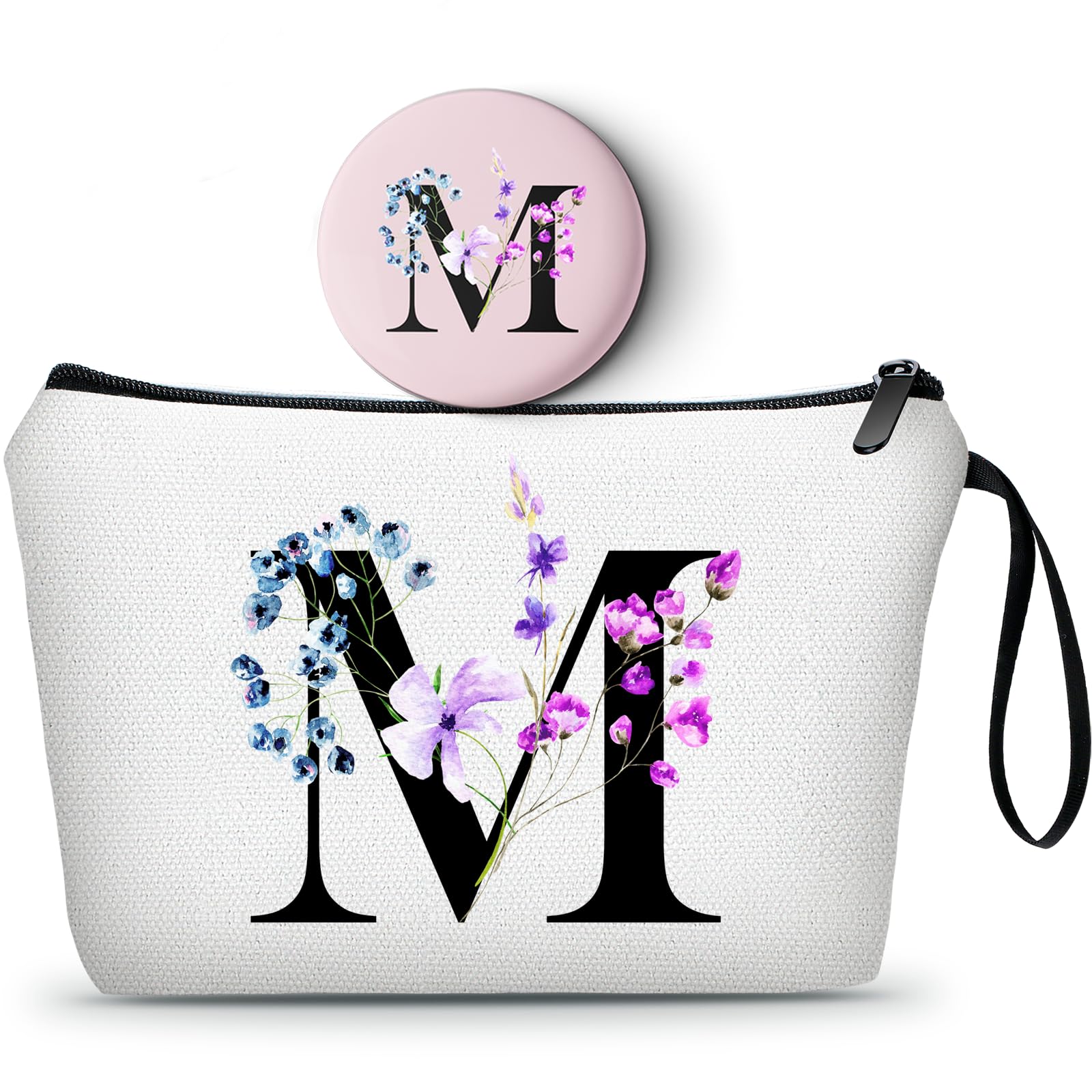 SEAMOON Personalized Makeup Cosmetic Bag with Mirror - Perfect Birthday, Bridesmaid, Mother's Day Gift for Women, Her Mom, Teachers & Friends | Great for Travel, Wedding Prep & Daily Beauty Essentials