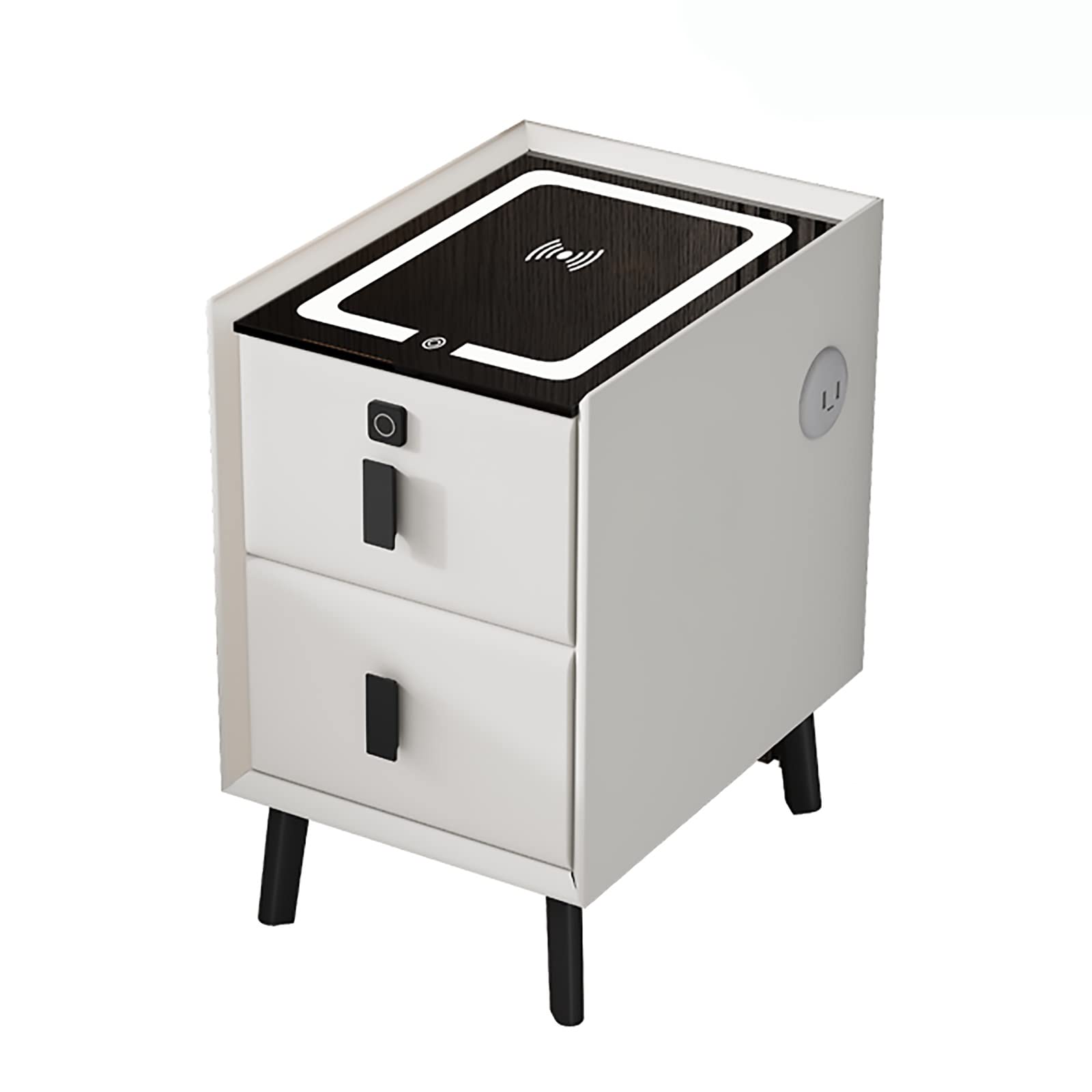 Smart Nightstand with Wireless Charging, USB Ports & LED Light - Modern Bedside Table with 2 Drawers, Touch Control & Color Changing - Perfect for Bedroom, Guest Room & Small Space Organization