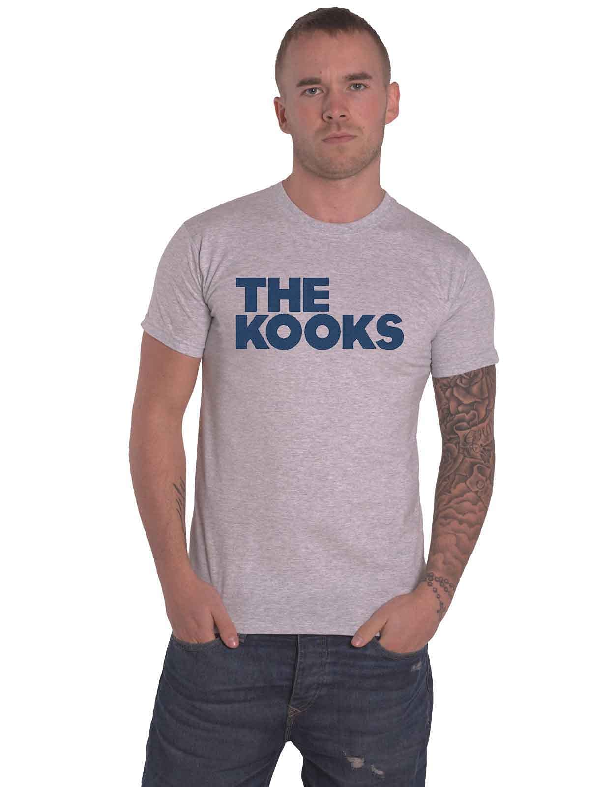 The Kooks Official Band Logo T-Shirt for Men - Grey, Size L | Perfect for Concerts, Music Festivals & Casual Wear