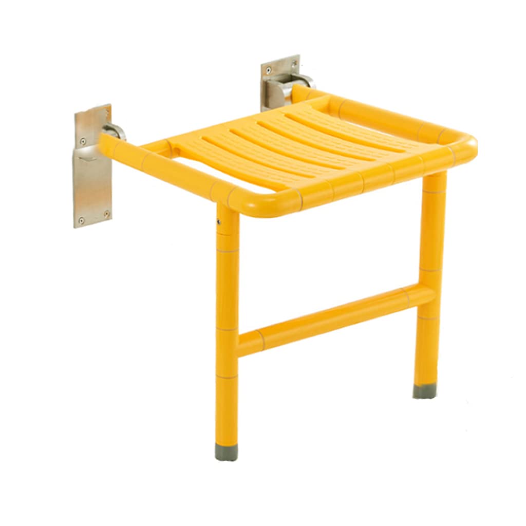 350KG Capacity Folding Shower Stool - Non-Slip Bath Seat for Elderly & Handicapped - 38x42cm Large Platform - Stainless Steel Wall-Mounted Bathroom Chair - Perfect for Safe Showering, Changing Shoes & Home Care