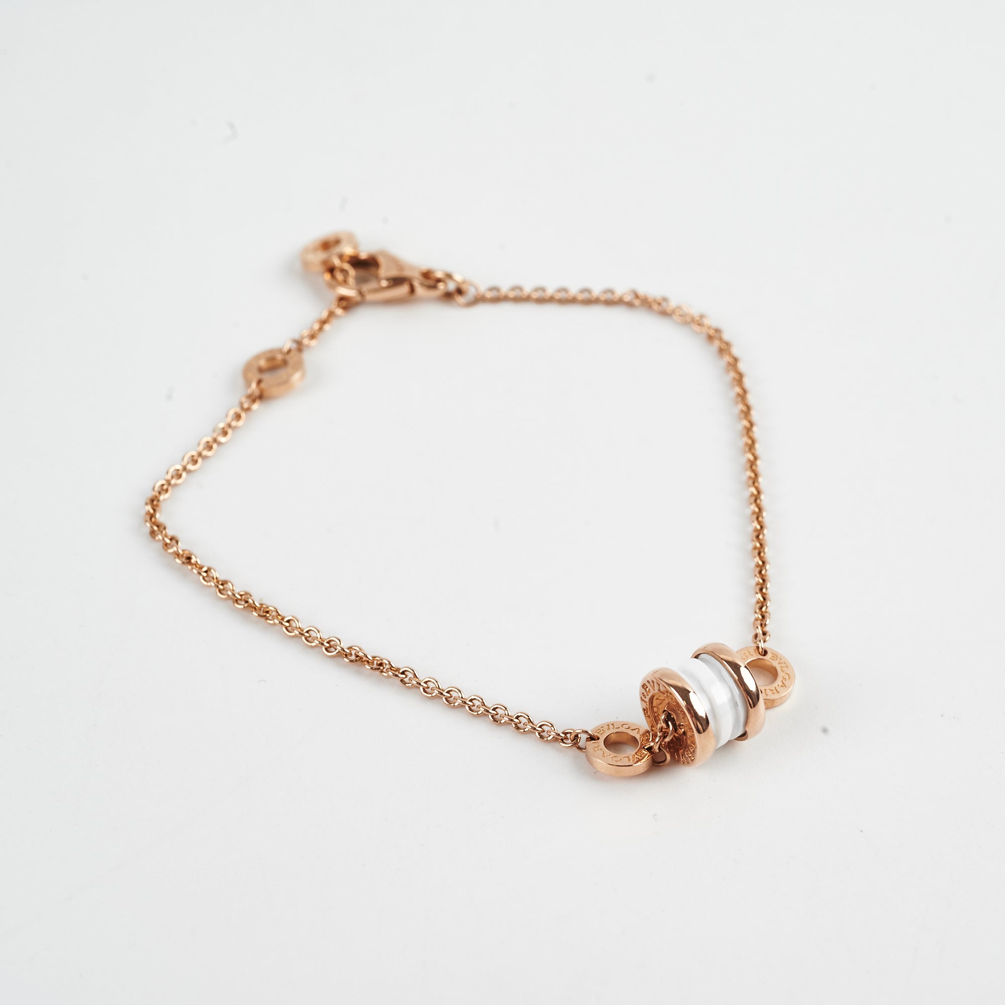 Bvlgari B.Zero 1 Bracelet in 18K Pink Gold with White Ceramic - Luxury Jewelry for Women, Perfect for Gifts, Weddings & Special Occasions
