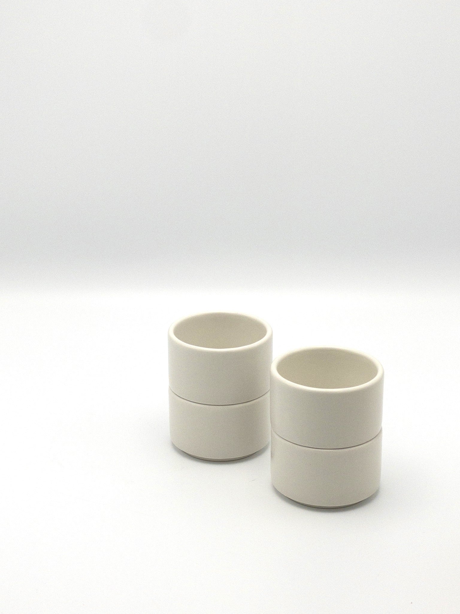 Premium Matte White Espresso Cups Set of 4 - Durable Ceramic Coffee Cups for Americano, Cappuccino & Latte - Perfect for Home, Office & Cafe Use