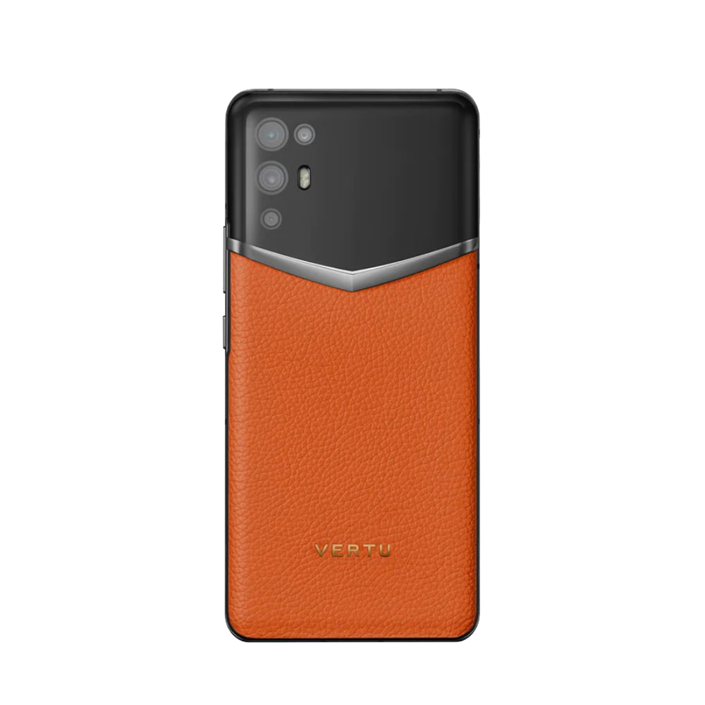 iVERTU Luxury 5G Smartphone - Premium Calfskin Leather, Dawning Orange Color | Perfect for Business Professionals & High-End Lifestyle
