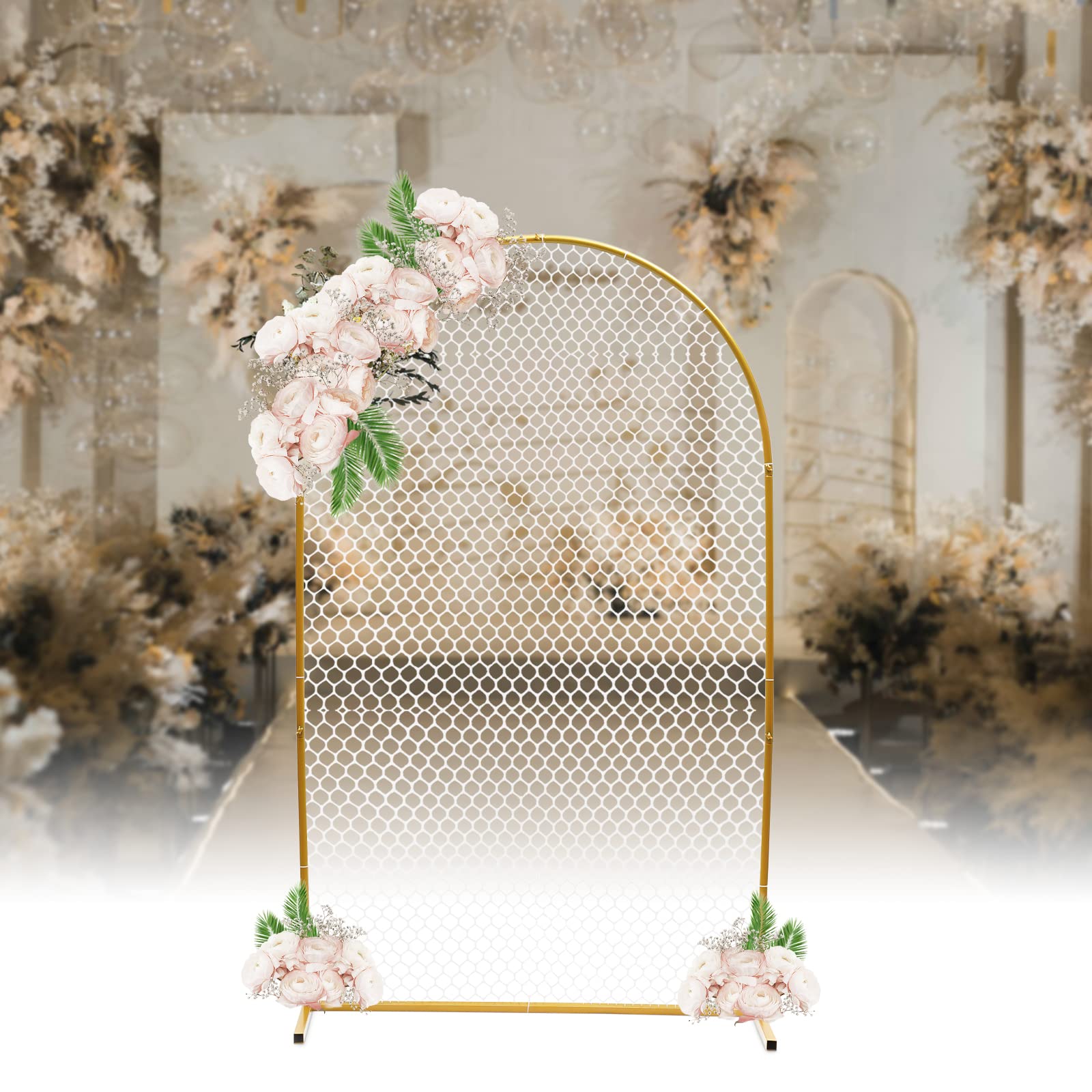 Gold Wedding Arch Stand - Elegant DIY Backdrop for Weddings, Parties & Events | Perfect for Photo Booths, Birthday Decor & Reception Backdrops