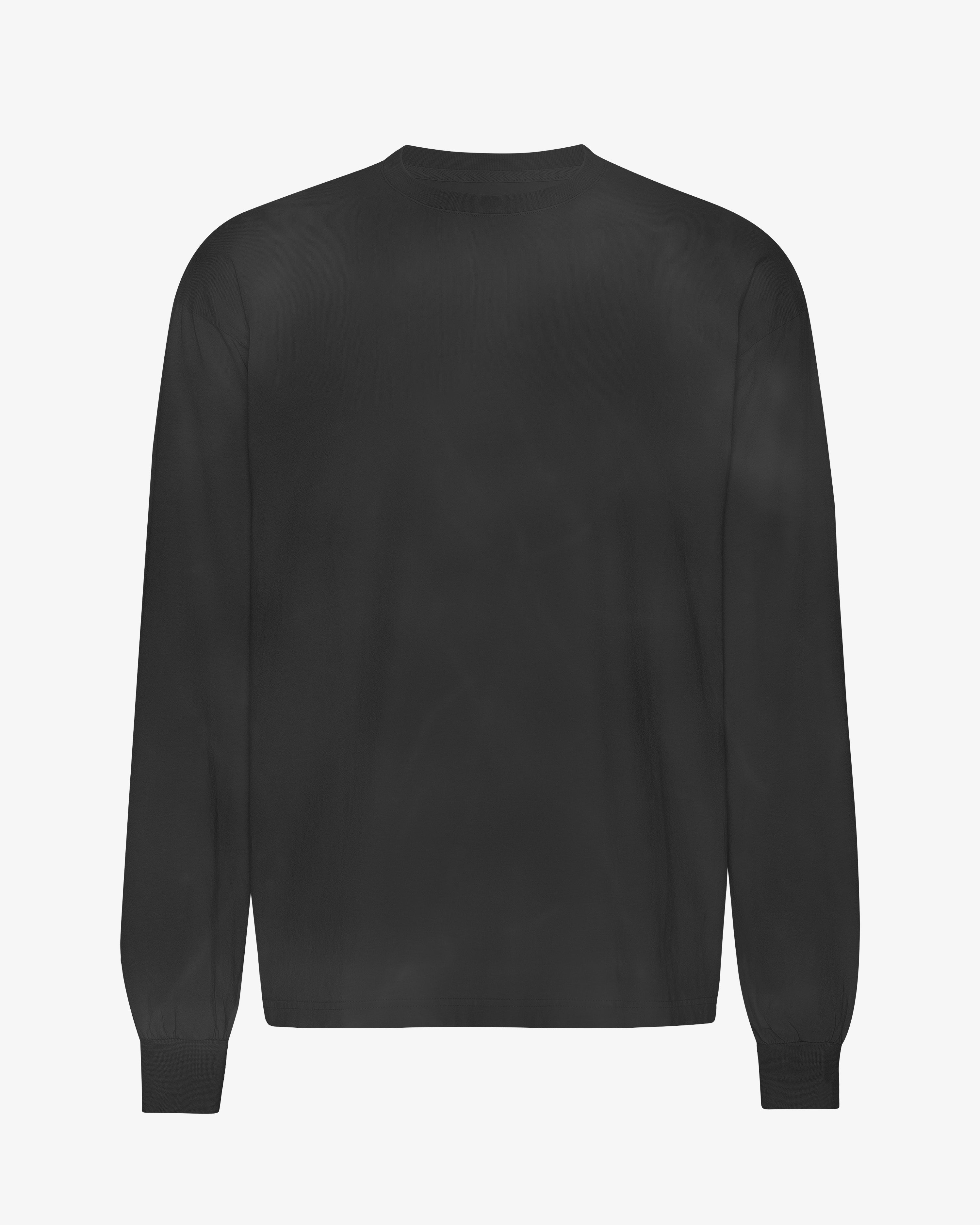 Oversized Organic Long Sleeve T-Shirt for Women - Faded Black - Soft Cotton Comfort Fit - Perfect for Casual Wear, Layering & Street Style