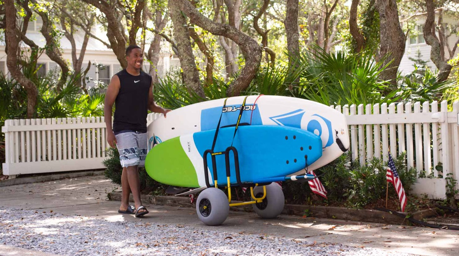 Suspenz Double Up SUP Airless Cart - Lightweight, Durable Stand Up Paddle Board Carrier for Easy Transport - Perfect for Beach, Lake, and Outdoor Adventures