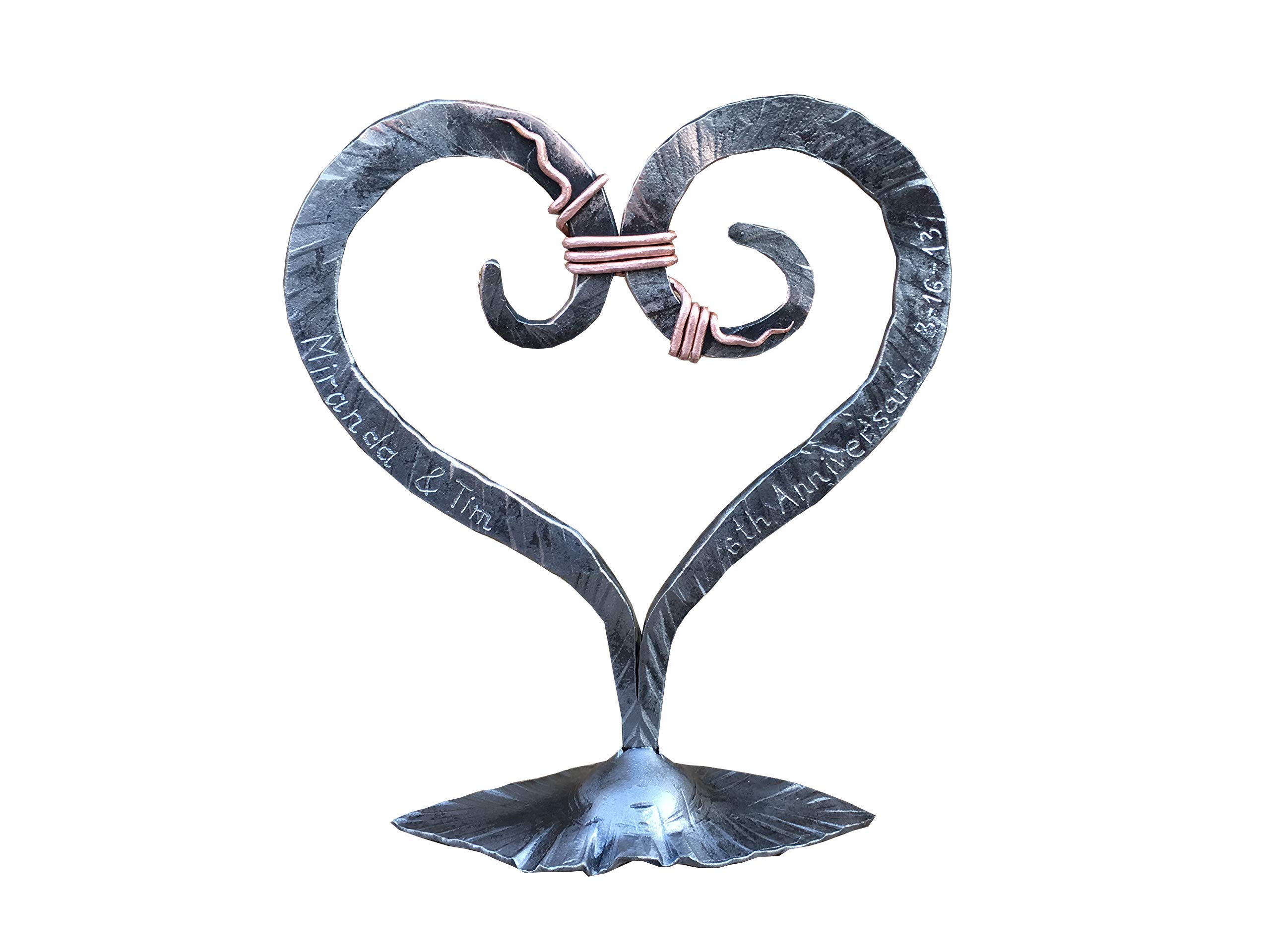 6th Anniversary Gift for Her - Elegant Iron Heart Keepsake, Unique 6 Year Wedding Gift Idea - Perfect for Romantic Celebrations & Home Decor