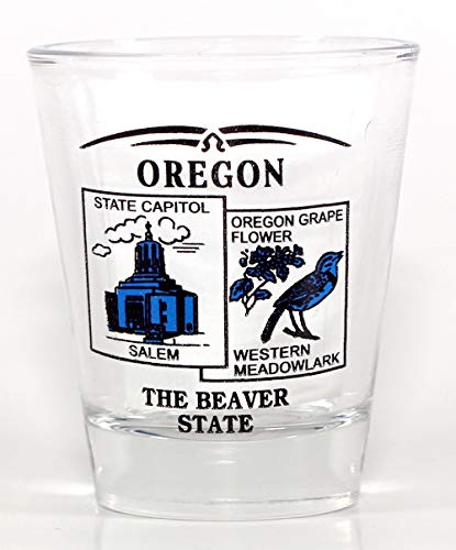 Oregon State Scenic Blue Shot Glass - Perfect for Parties, Gifts & Collectibles | Durable 1.5oz Whiskey Glass with Stunning Landscape Design