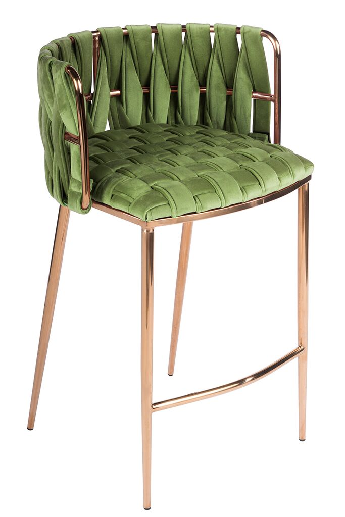 Milano Green Counter Stool - Modern Bar Stool for Kitchen Island, Breakfast Nook & Home Bar | Adjustable Height & Comfortable Seating