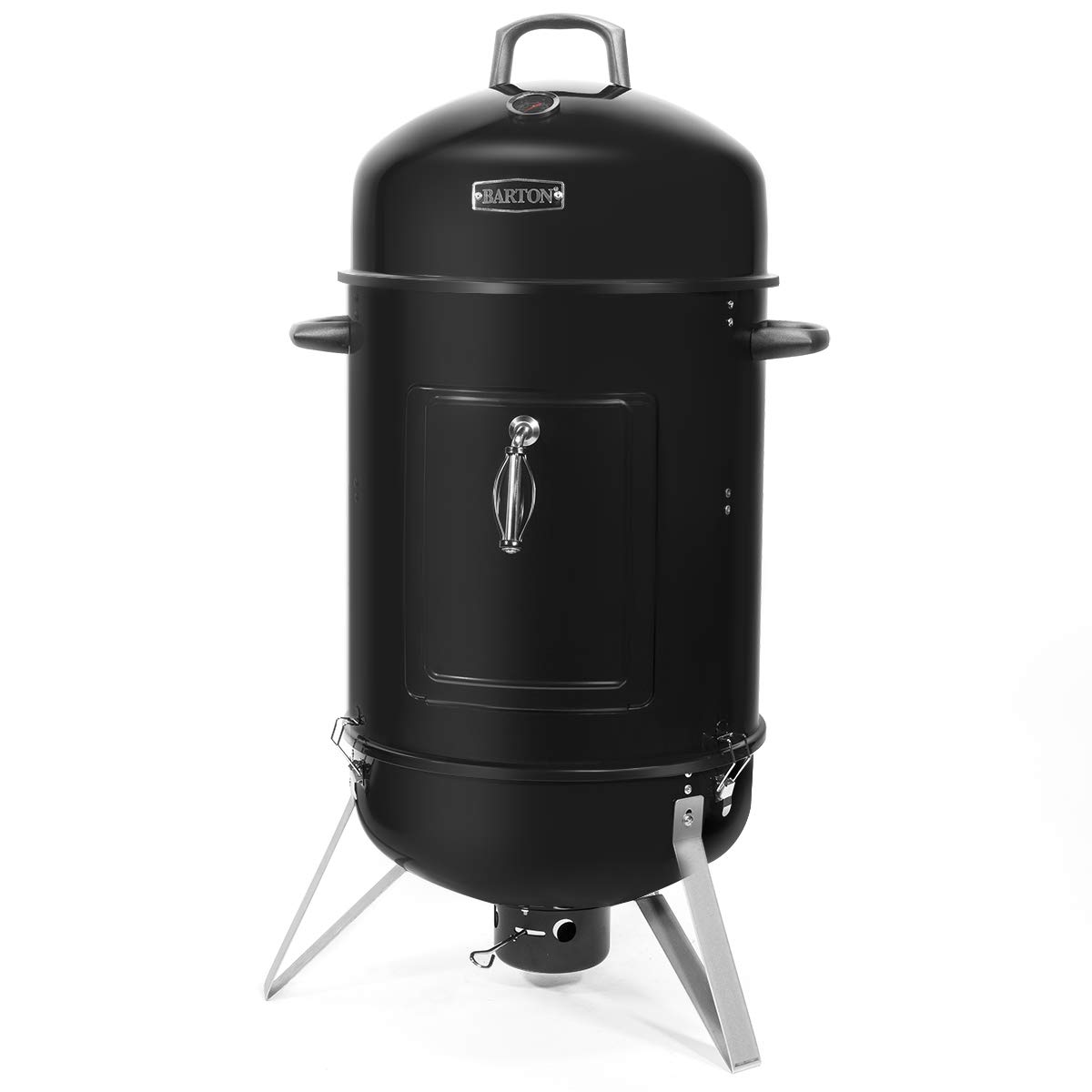 Barton Vertical 18-Inch Charcoal Smoker with Built-in Temperature Gauge | Heavy Duty BBQ Smoker Grill for Outdoor Cooking, Backyard Grilling & Camping | Perfect for Ribs, Brisket & Smoking Meats