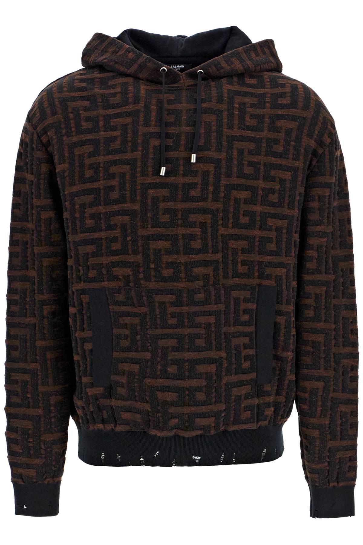Balmain Monogram Knit Hoodie for Men & Women - Luxury Streetwear Pullover for Casual & Fashion Outfits