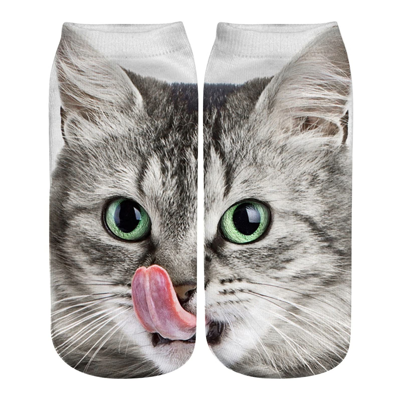 YongANs Women's Low Cut No Show Compression Socks - Trendy 3D Animal Print Athletic Socks for Running, Yoga & Everyday Comfort - Breathable Hidden Tab Socks for Sports & Casual Wear