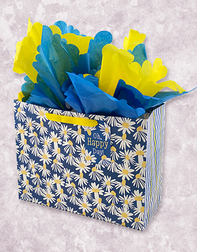 Daisy Delight Gift Bags for Garden Party Favors, Wedding Decorations & Birthday Presents - Floral Printed Party Favor Pouches