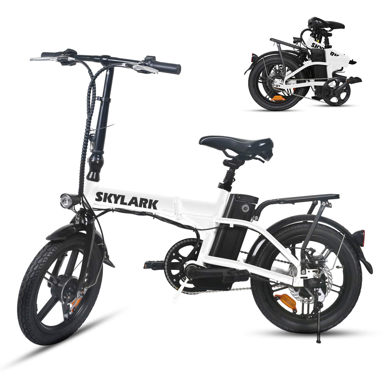 NAKTO 350W Folding Electric Bike for Adults & Teens - 36V 10AH Removable Battery, 40 Miles Range, 20MPH Speed - Portable Commuting E-Bike with Charger (4 Colors) - Perfect for City Riding, Campus Travel & Urban Commutes