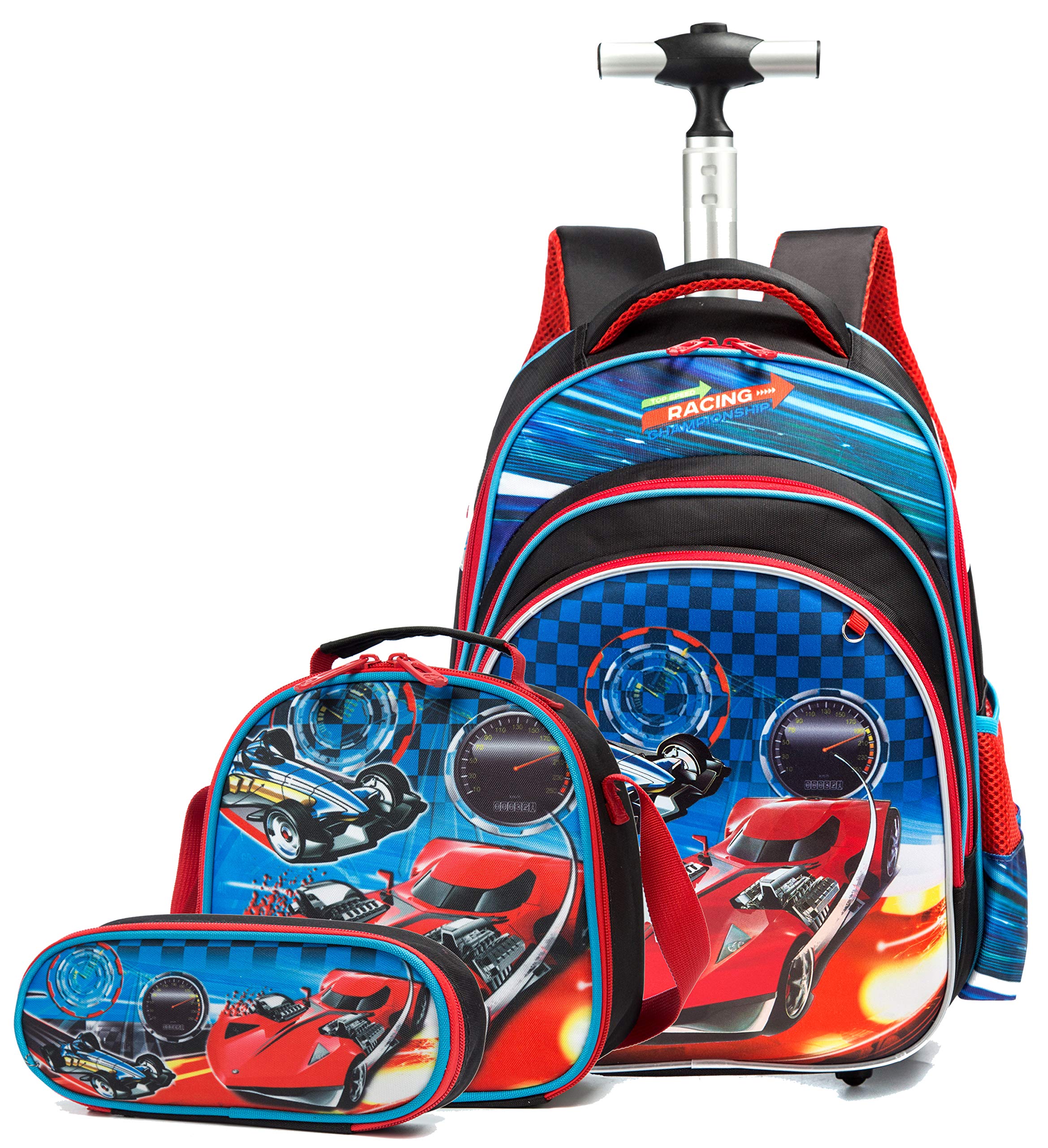 **16 Inch Lightweight Rolling Backpack for Kids - Waterproof School Bag with Wheels, Trolley Luggage for Boys & Girls, Multi-Functional Travel & Lunch Bag - Perfect for School, Travel & Daily Use**