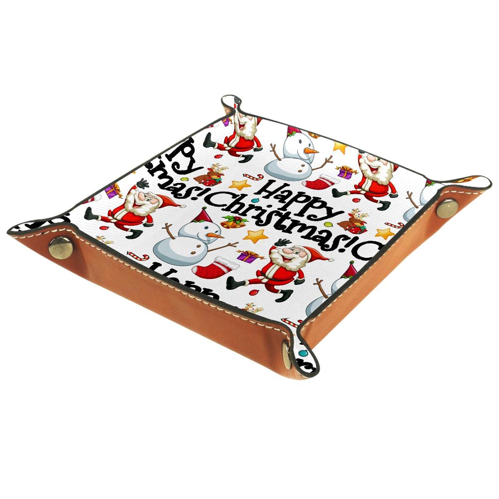 Christmas Santa and Snowman Decor - Holiday Travel, Home & Office Organizer for Nightstand, Dresser - Perfect for Festive Gifting & Seasonal Decorations