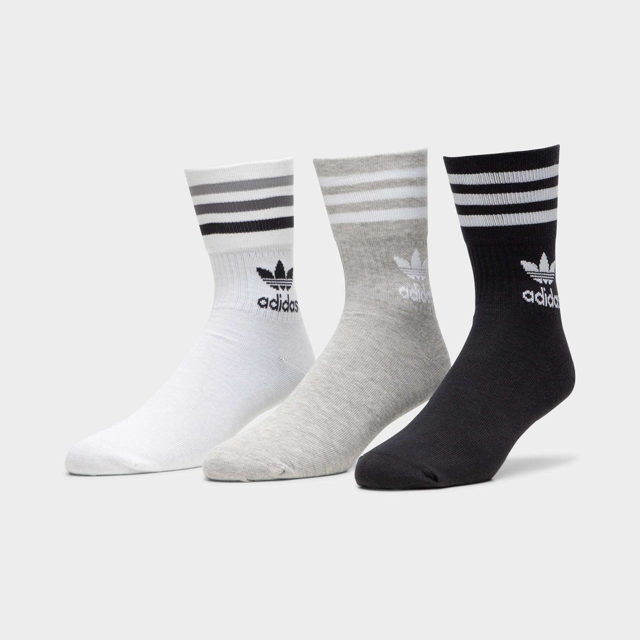 adidas Originals Mid Cut Crew Socks 3-Pack - Multi Color Athletic Socks for Men & Women - Perfect for Running, Gym, Sports & Casual Wear