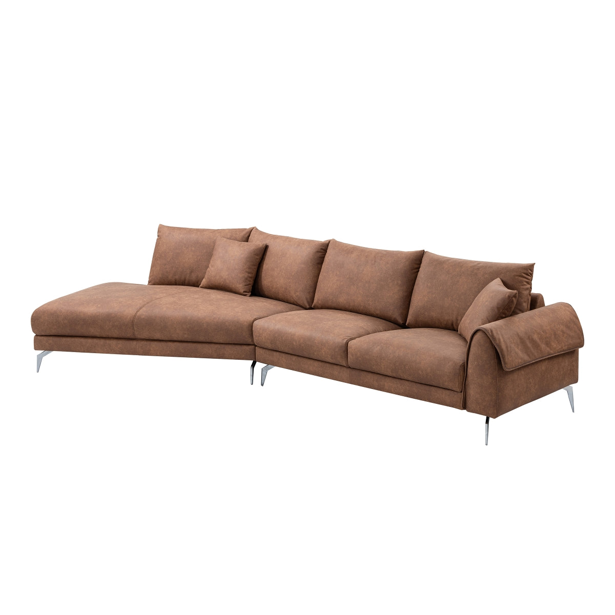 Blissful Retreat 2-Piece Sectional Sofa with Left Side Chaise Lounge & 2 Decorative Pillows - Perfect for Living Room, Family Room or Home Theater Comfort