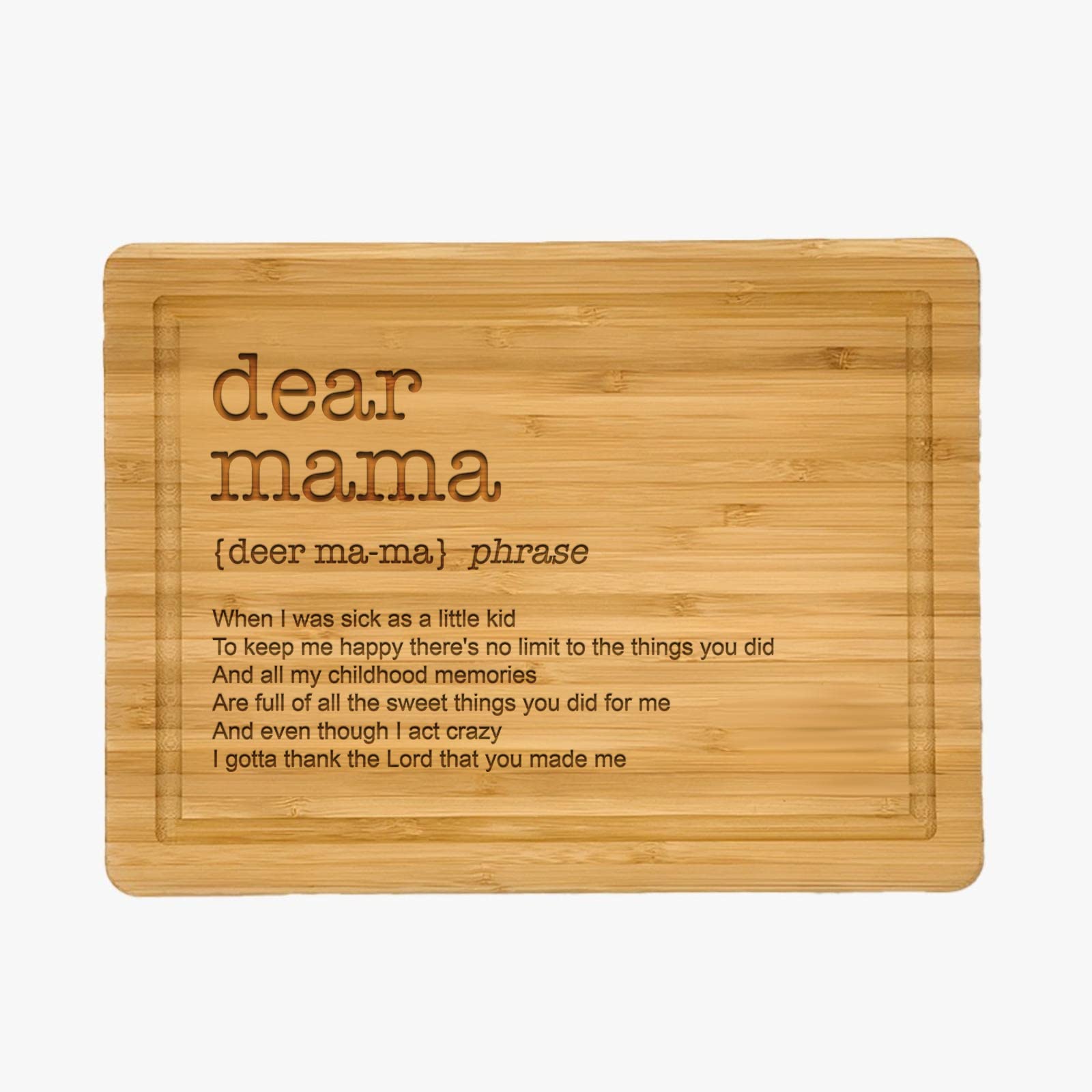 Premium Bamboo Cutting Board - Personalized Engraved Gift for Mom, Mother's Day, Housewarming | Eco-Friendly Kitchen Essential for Chopping, Serving & Decor