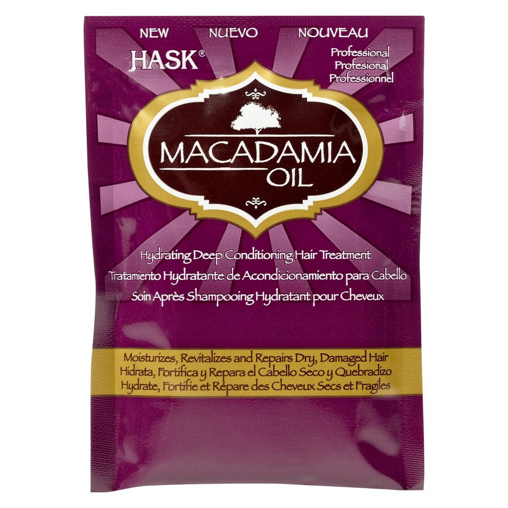 Hask Macadamia Oil Deep Conditioning Hair Treatment - 2 fl oz for Dry, Damaged Hair - Nourishing & Hydrating Hair Mask for Salon-Quality Results at Home