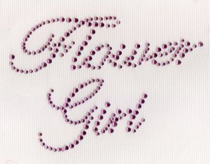 Hot Pink Flower Girl Iron-On Rhinestone Transfer - DIY Dress & Costume Embellishment for Weddings, Pageants, and Special Occasions