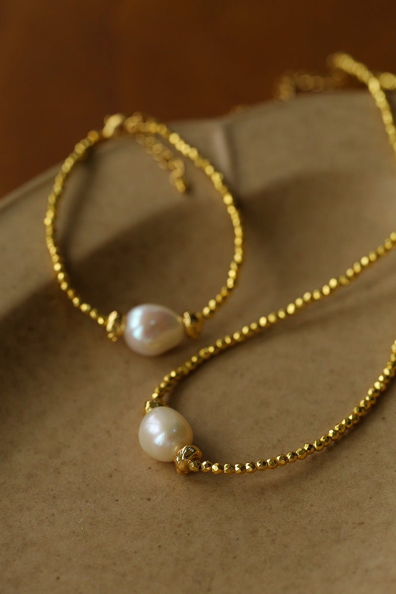 Starlight Disco Bead Bracelet with Pearl Accent - Elegant Party Jewelry for Women, Night Out Accessories, Festival Wear