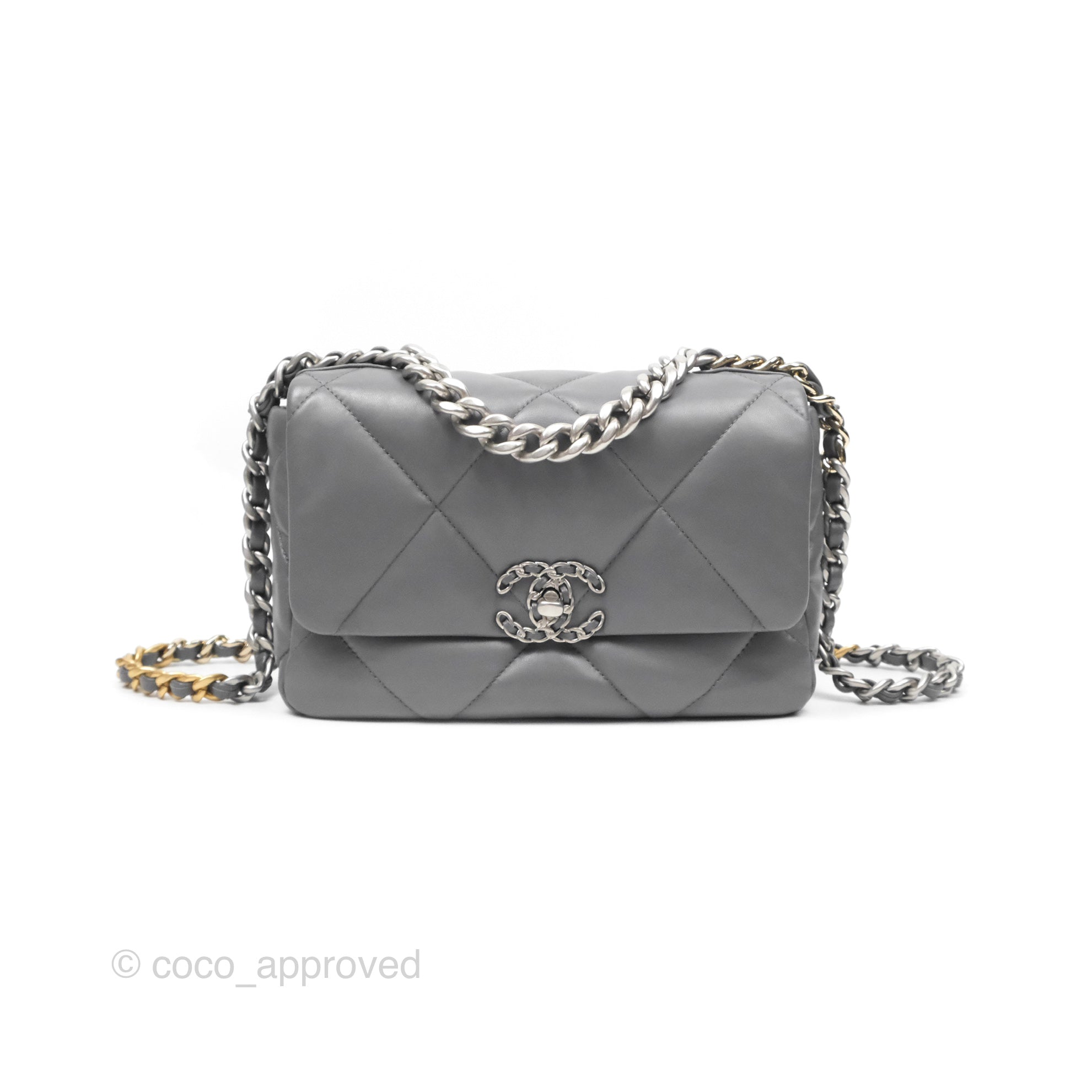 Chanel 19 Small Handbag in Dark Grey with Mixed Hardware - Luxury Crossbody Bag for Women, Perfect for Date Night & Evening Events
