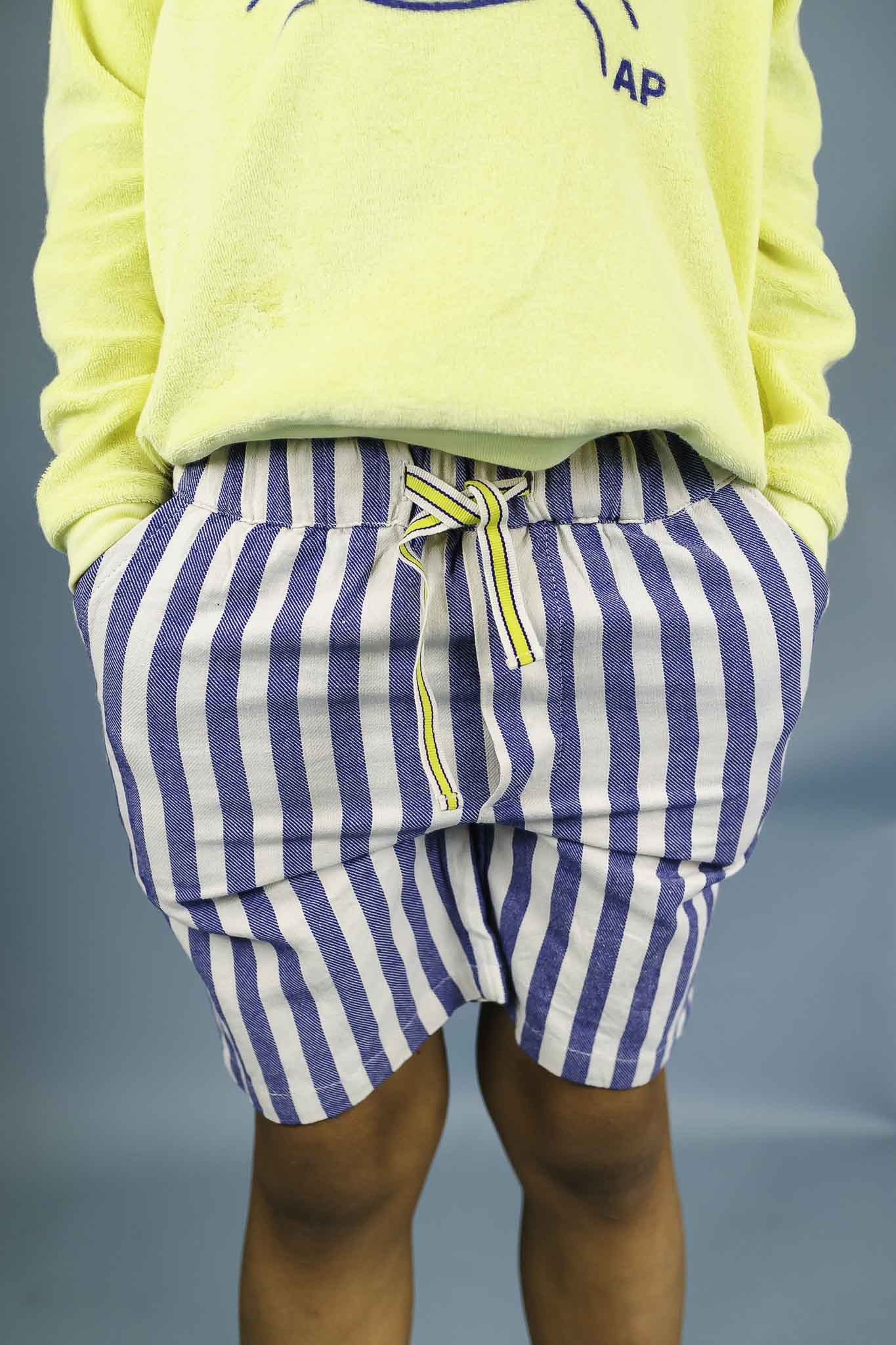 Cobalt Blue Striped Woven Shorts for Toddler Boys - Comfortable Cotton Summer Playwear for Outdoor Activities & Beach Vacations