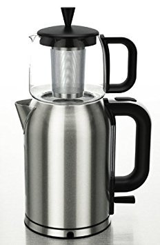 Premium Stainless Steel Turkish Tea Maker & Electric Samovar Kettle with Boil-Dry Protection - Perfect for Home, Office & Traditional Tea Ceremonies