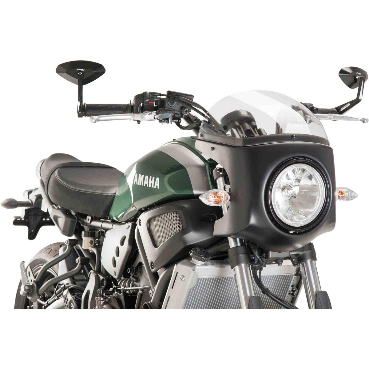 Puig Semi-Fairing Matt Black Windshield for Yamaha XSR700 2016-2017 Models - Motorcycle Wind Protection & Style Upgrade for Urban Commuting & Weekend Rides