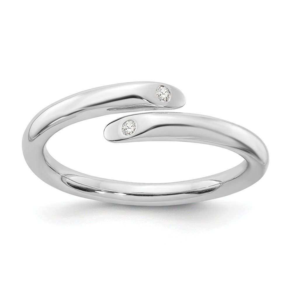 Diamond2Deal 925 Sterling Silver 0.02ct Diamond Engagement Ring for Women - Elegant Wedding Proposal, Anniversary Gift, Promise Ring for Her