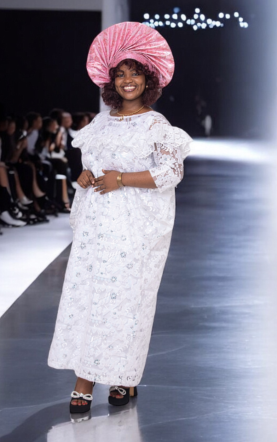 Dupsie's Mbali Lace Maxi African Dress DPXAB5211 - Elegant Long Sleeve Floral Lace Gown for Women, Perfect for Weddings, Parties, and Special Occasions