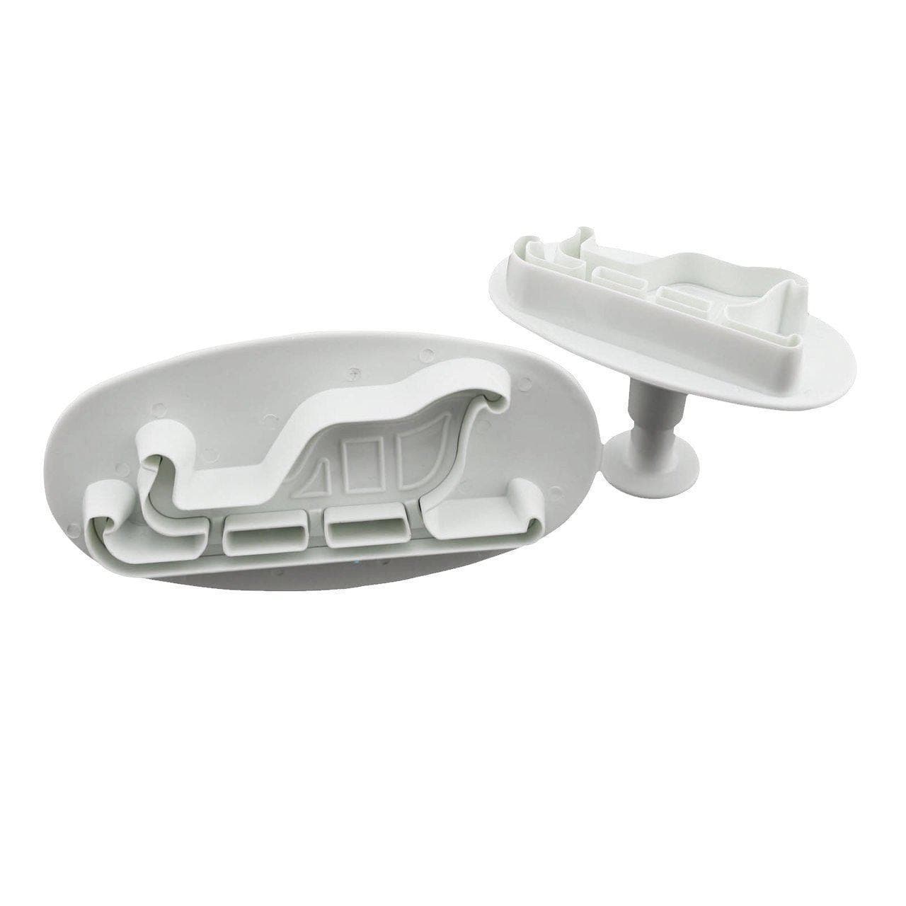2-Piece Christmas Sled Fondant & Gumpaste Plunger Set - Perfect for Holiday Cake Decorating, Cookie Stamping, and DIY Dessert Designs