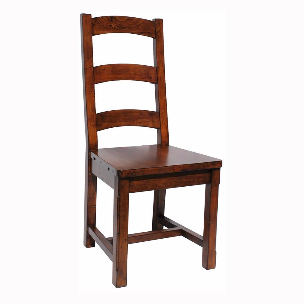 Authentic Irish Coast Ladder Back Chair in African Dusk Finish - Rustic Farmhouse Dining Room & Kitchen Accent Chair for Home Decor