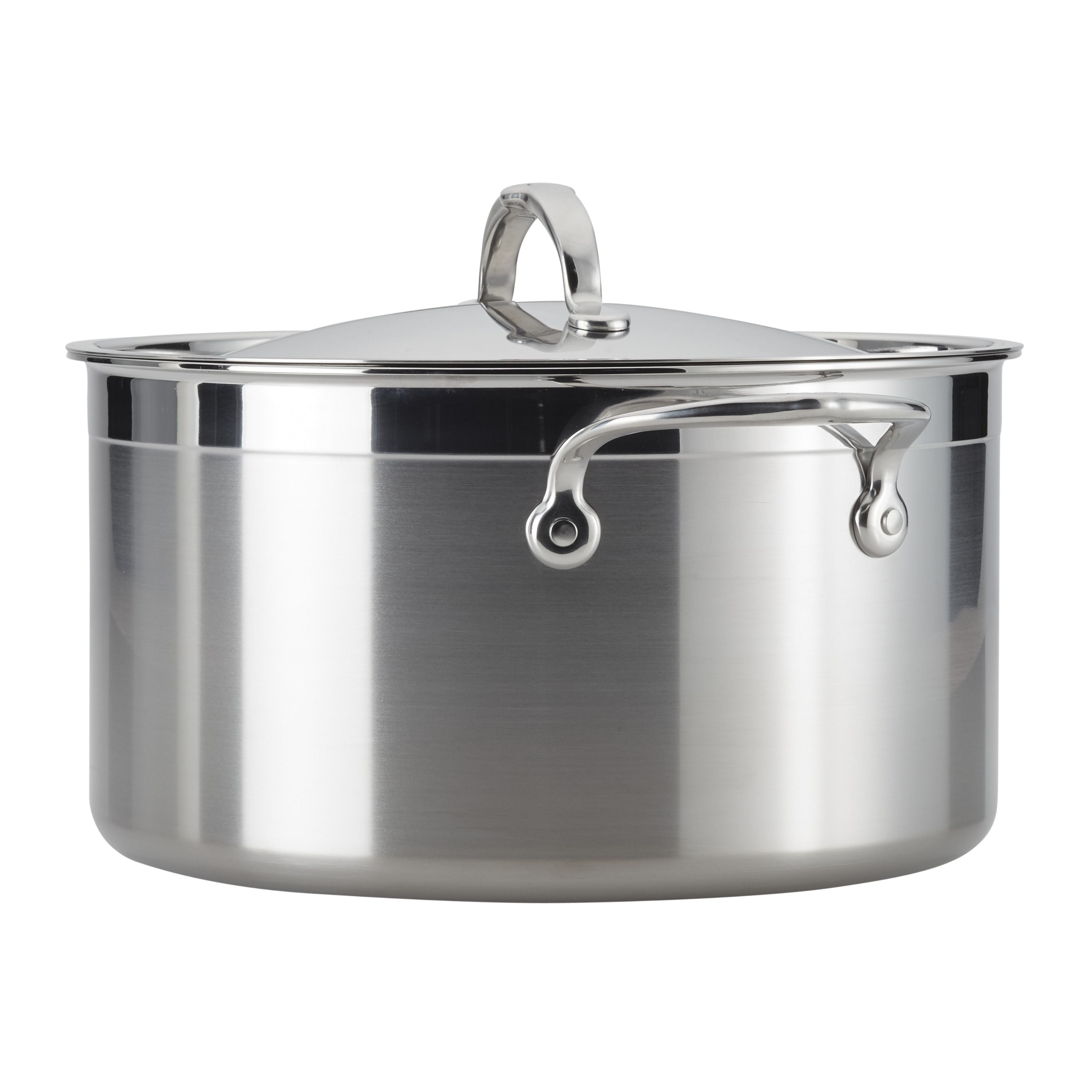 Hestan Probond Covered Stockpot 8.0 Quart (26cm) - Premium Stainless Steel Cookware for Soups, Stews & Pasta - Perfect for Home Chefs & Professional Kitchens