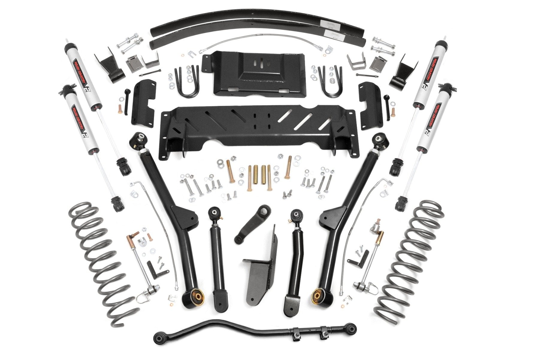 4.5 Inch Lift Kit for Jeep Cherokee XJ (1984-2001) - Long Arm Suspension with Rear Rough Country AAL & NP231 Transfer Case | Off-Road Upgrade for Enhanced Trail Performance & Ground Clearance