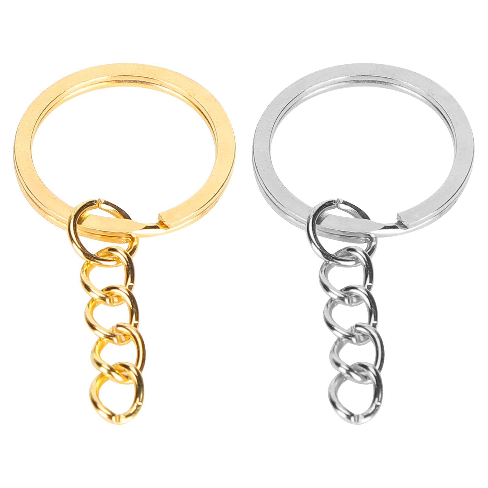 Agatige 220PCS Split Keychain Rings - DIY Metal Key Rings with Jump Rings & Screw Eye Pins for Craft & Jewelry Making