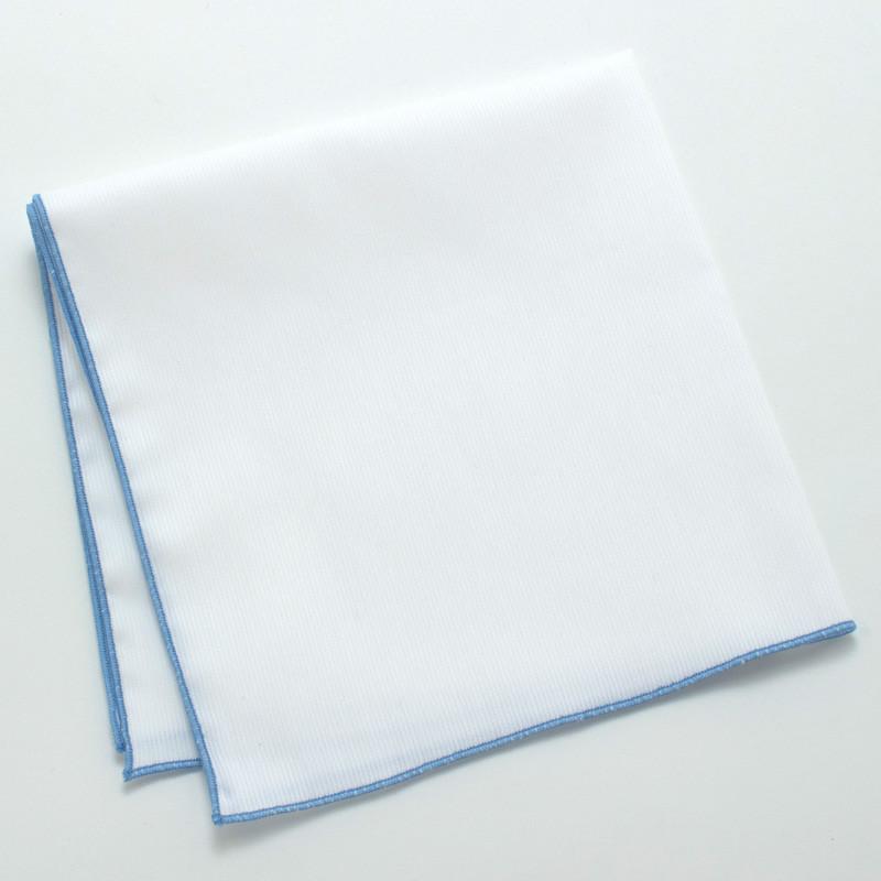 Elegant White Pocket Square with Contrast Edging - Perfect for Weddings, Business Meetings & Formal Events