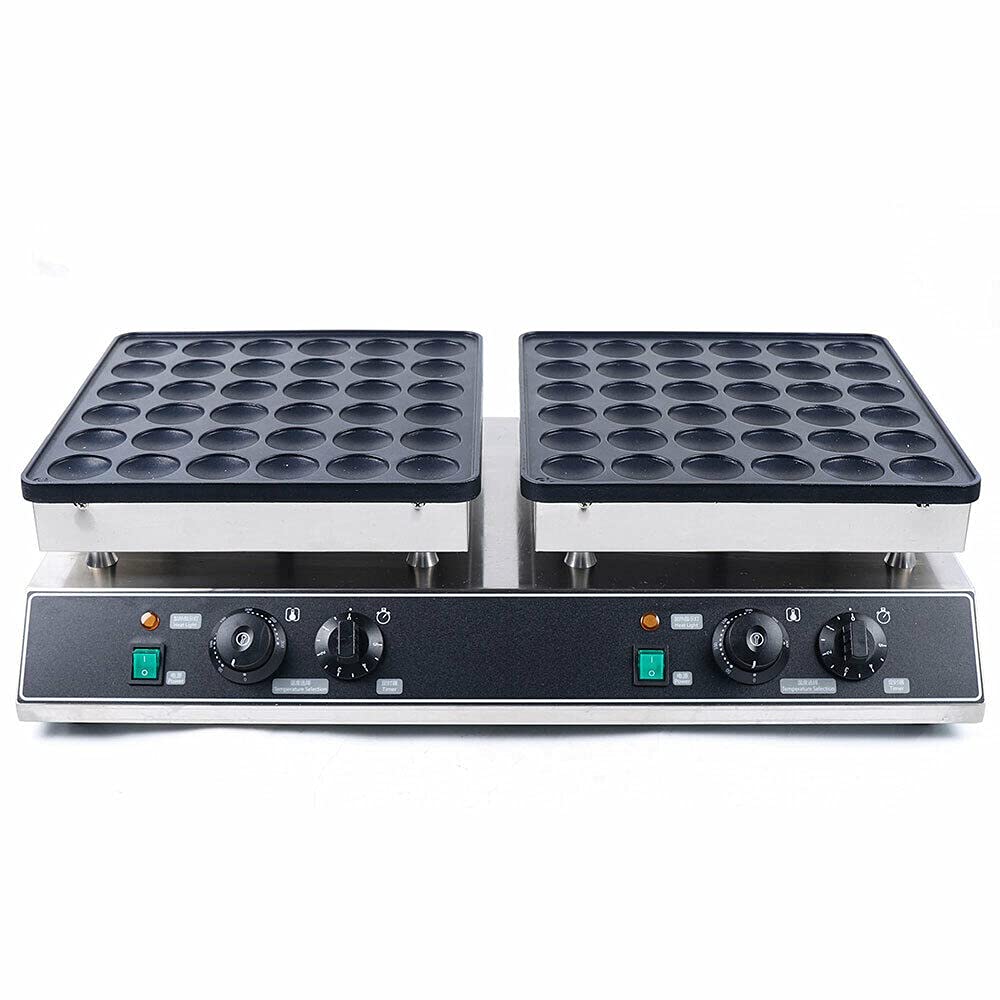 Eapmic 2000W Commercial Electric Dutch Pancake Maker - 72 Holes Mini Pancake Baker with 1.9inch Nonstick Surface for Dorayaki & Poffertje - Perfect for Restaurants, Snack Bars, Cafes & Breakfast Catering (50~300℃/122~572°F)