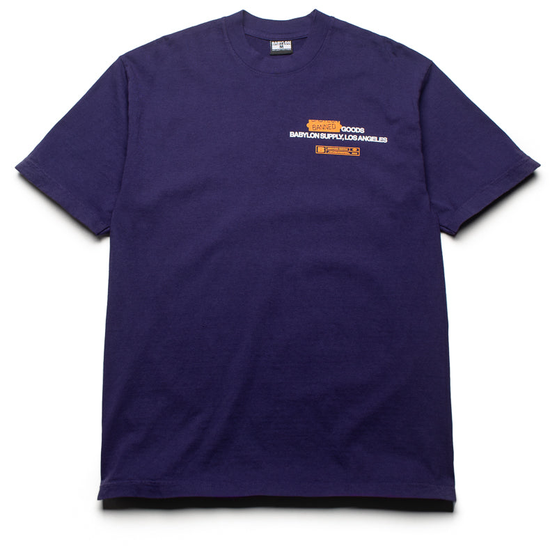 Babylon Banned Goods T-Shirt - Purple Cotton Graphic Tee for Streetwear & Urban Fashion | Perfect for Concerts, Festivals and Casual Outfits