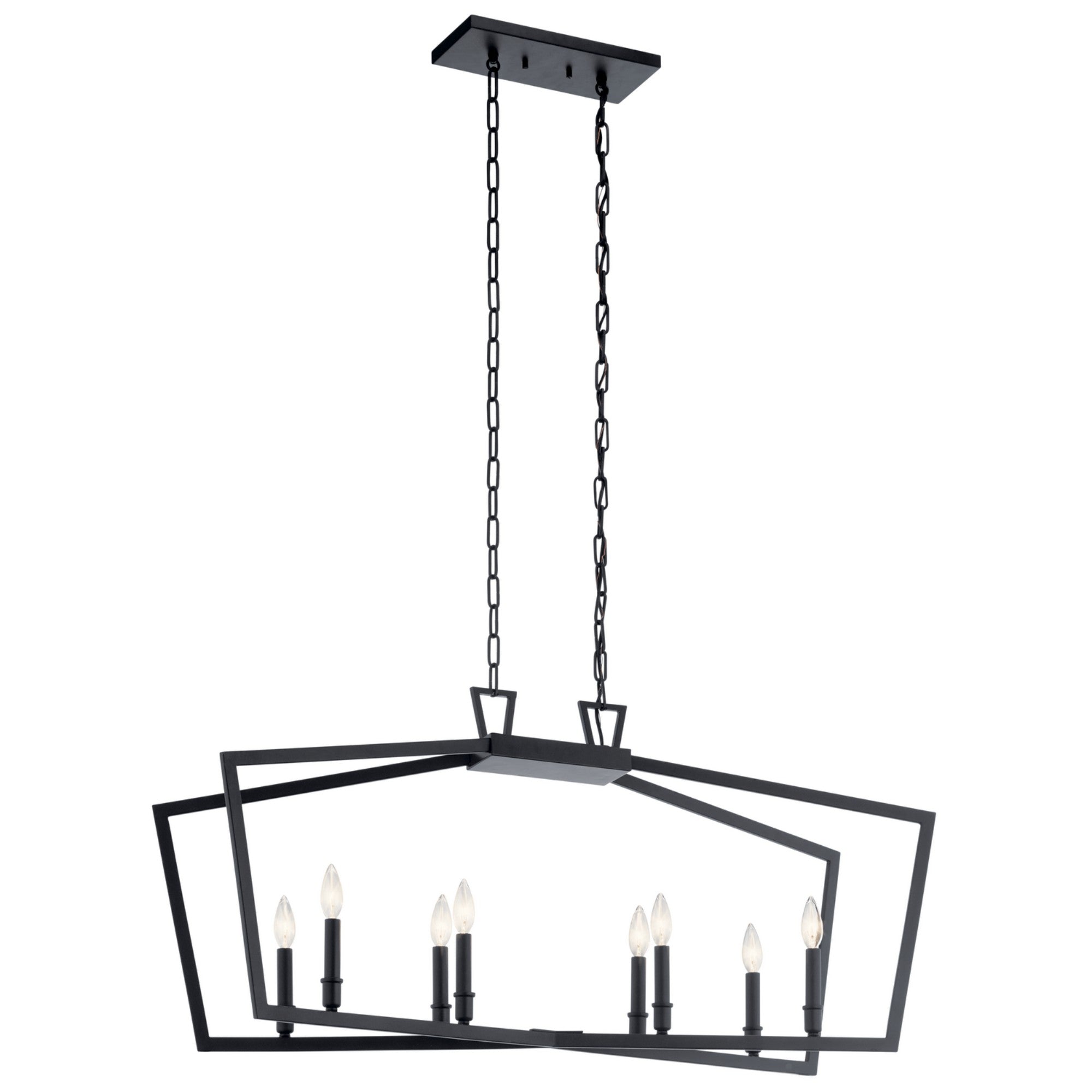 Abbotswell 42 Inch 8-Light Black Chandelier - Modern Crystal Ceiling Light Fixture for Dining Room, Living Room, Bedroom & Foyer Lighting