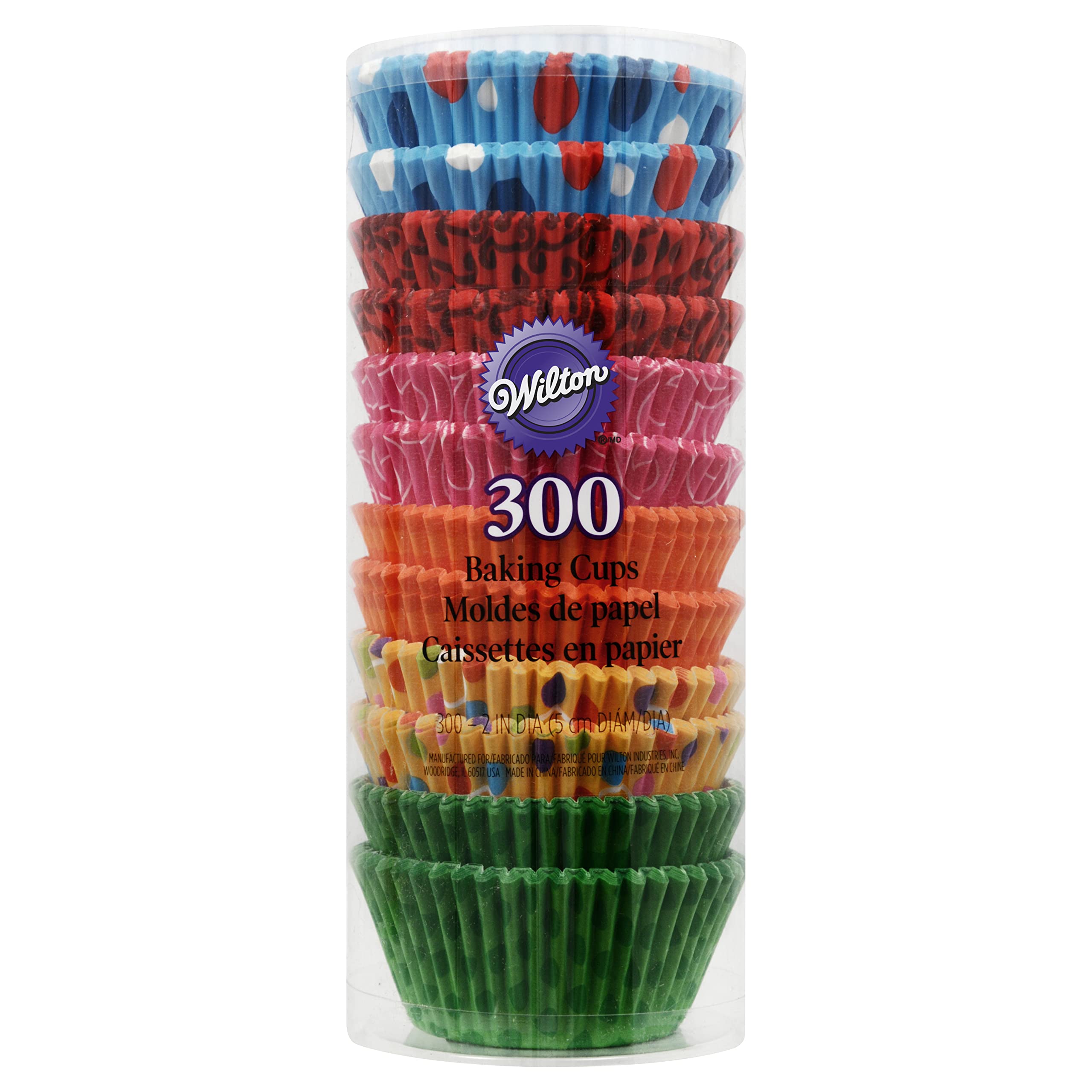 Wilton Standard Cupcake Liners Baking Cups - 300 Count, Seasonal Colors for Baking, Party & Holiday Treats - Perfect for Birthdays, Christmas, Easter & Special Occasions