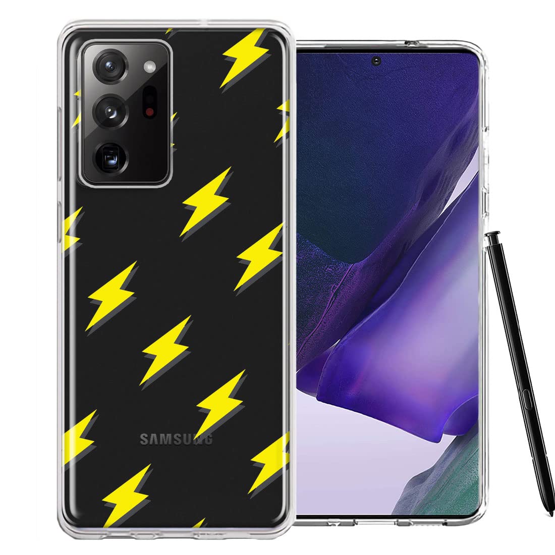 Samsung Galaxy Note 20 Ultra Case - Electric Lightning Design Dual Layer Protective Phone Cover | Shockproof & Anti-Scratch | Perfect for Work, Travel & Outdoor Activities